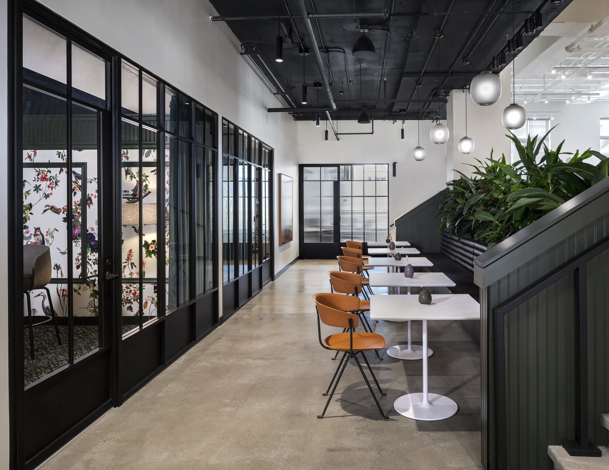 Conference room with sliding door